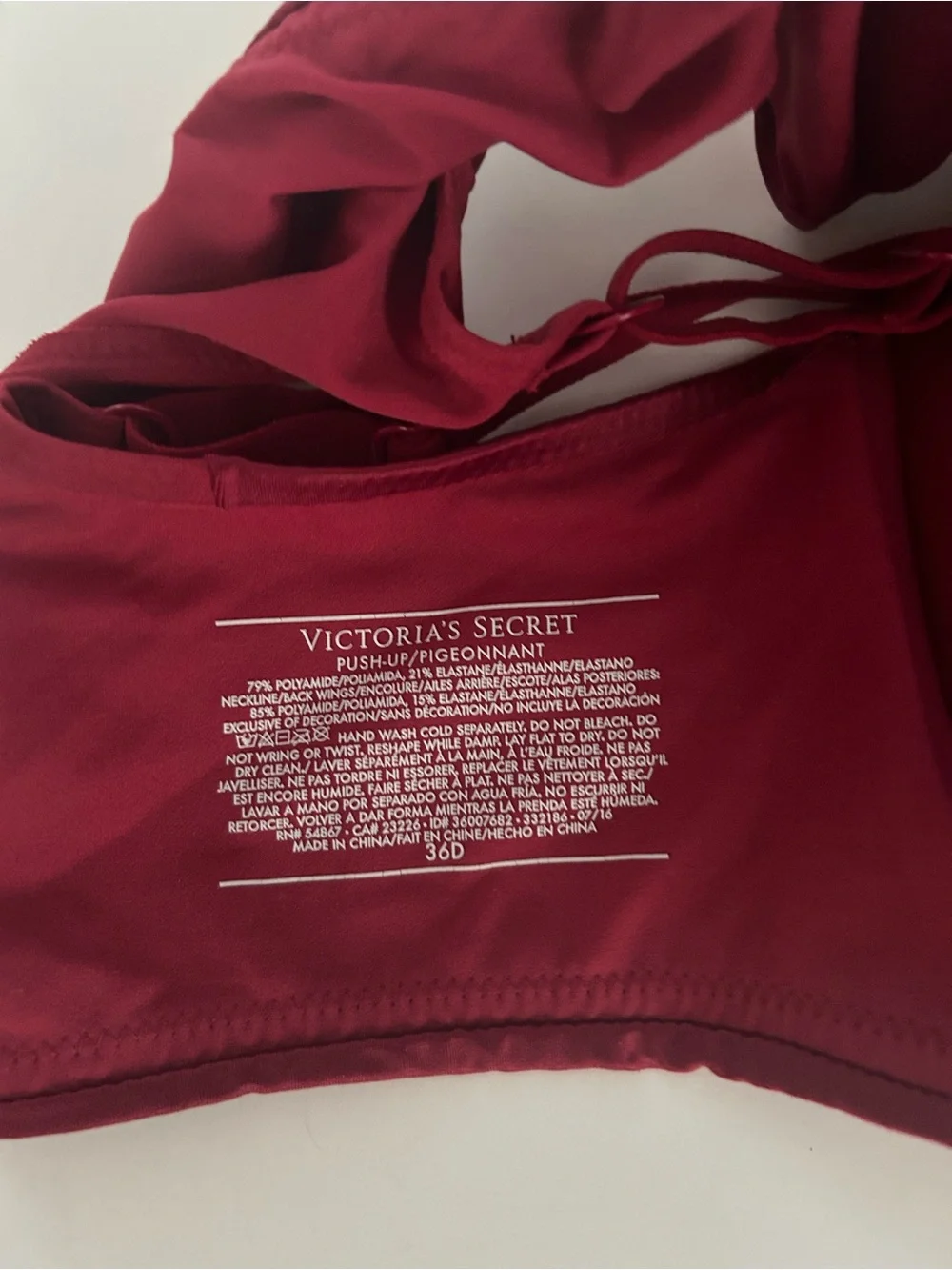 Victoria's Secret Push-up Bra in Deep Red | Size 36D